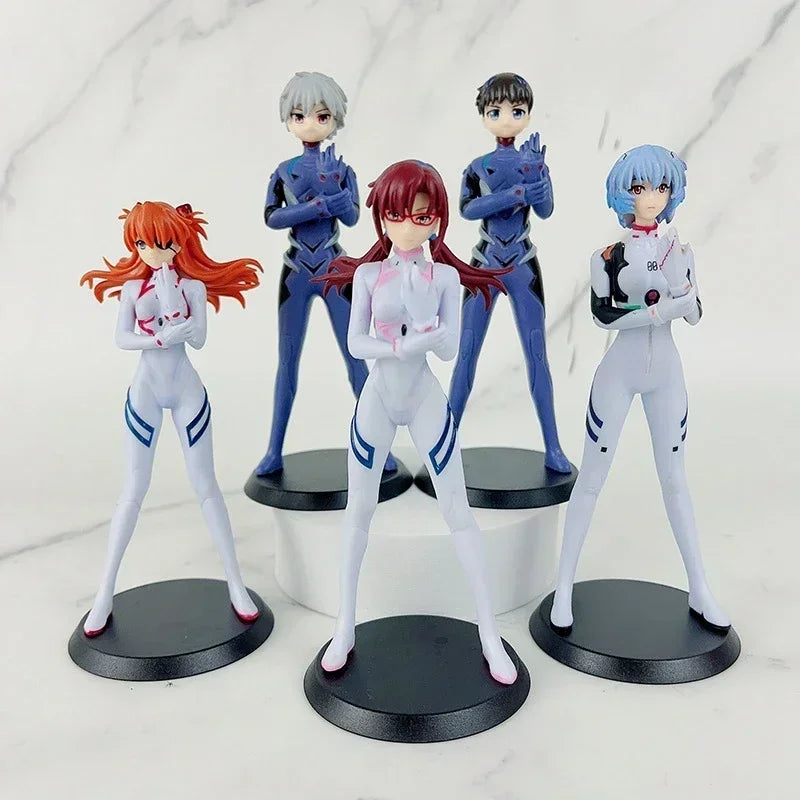 13.5cm 5pcs Anime EVA Ayanami Rei Asuka Figure Ikari Shinji Evangelion Battle Suit Gashapon Figure PVC Collection Model Toy Gift
