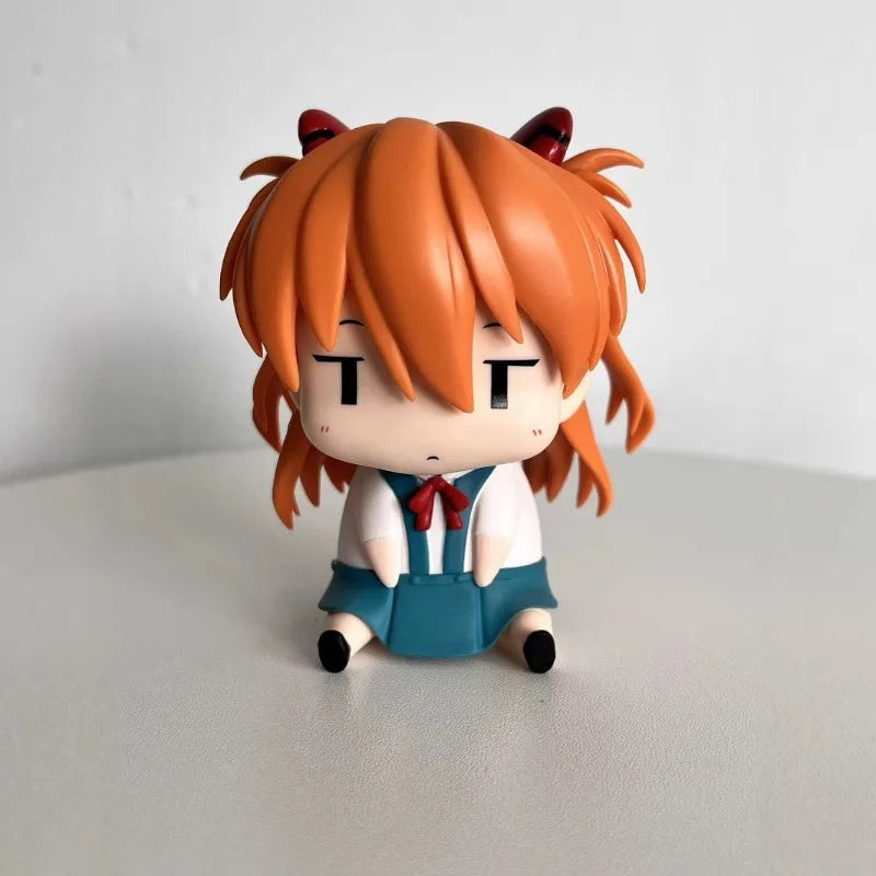 Evangelion Ayanami Rei Asuka Action Figures Anime PVC Mode Figures Sitting Desktop Ornament Collection Kids Toys Gift