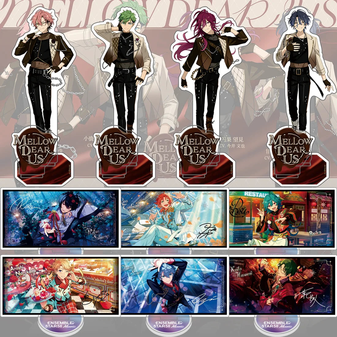 Ensemble Stars MELLOW DEAR US Acrylic Standee Juis, Nozomi, Mashu, Chitose Collectible Figure Display, Cute Desk Decor, Gift