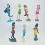 7pcs/Set Princess Tinkerbells Mini Fairy Figure Toys Children Animation Cartoon Toys Girls Dolls Baby Toy Decorations Figure