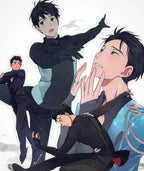 Victor Nikiforov Katsushige Yuuri diamond Painting Anime Wall Art  for Yuri on Ice Fans Home Decor Stylish Wall Decor