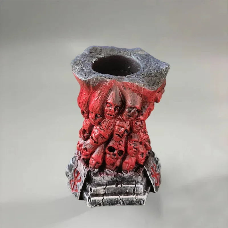 Resin Figure Berserk Skull Statue  Action Anime Figurine Model Candlestick Halloween Decoration Toys