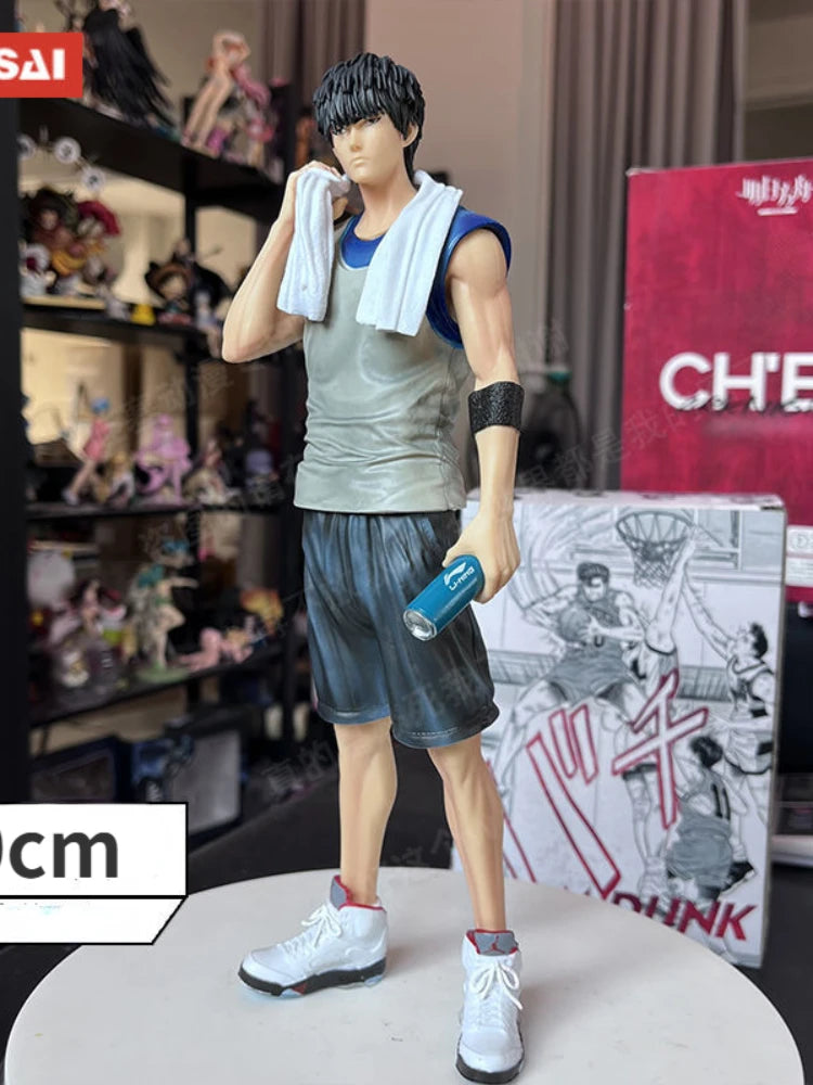2022 New Anime SLAM DUNK 30cm Kaede Rukawa Anime Action Figure Bath Wipe Sweat Take Kettle Figure Model Doll Collection Toys