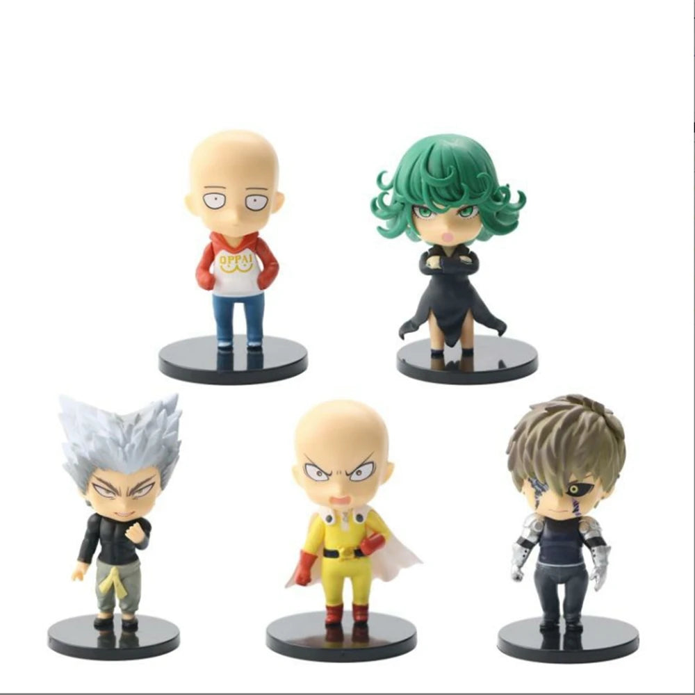 6Pcs/1Set Anime One Punch Saitama Figure Genos Set Toy Terrible Tornado Mumen Rider Model Toy Gift Desktop Decorations Hobbies