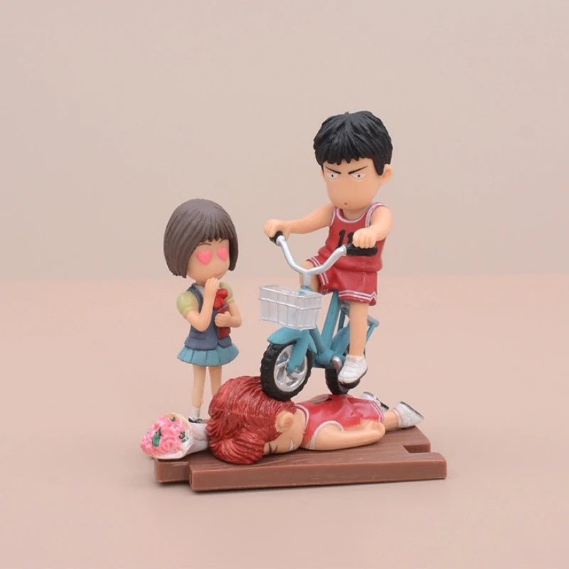 5pcs Slam Dunk Anime Figure Set - Sakuragi Hanamichi And Rukawa Kaede Statues for Boys Desktop Collection Ornament Gifts