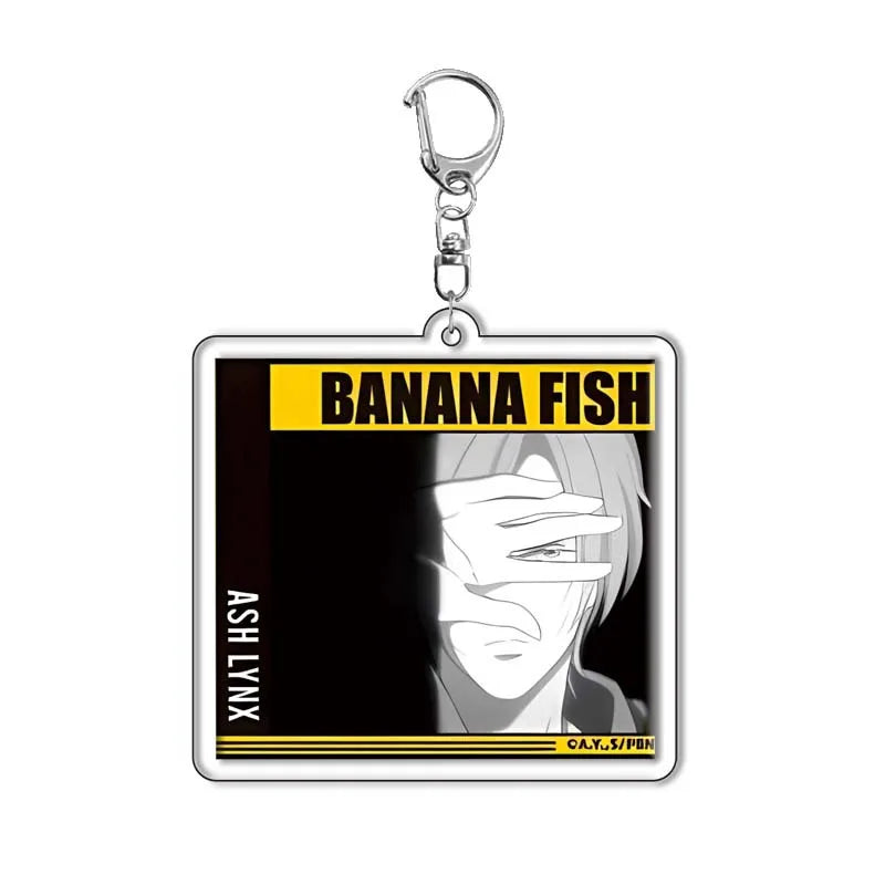 Anime Cartoon Banana Fish Figure Characters Acrylic Keychain Car Keychain Women Men Bag Accessories Charm Pendant Jewelry Gifts