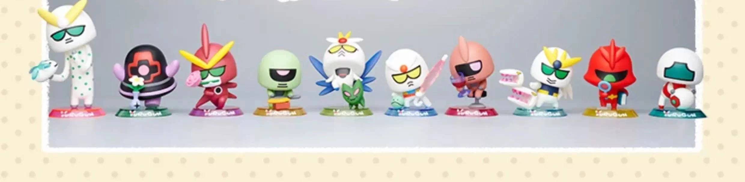 Bandai Gundam Action Figures Model YuRuGun ZAKU Char's ZAKU GM DOM SAZABI JUSTICE FREEDOM EX CASHAPON Q-version Gundam Original