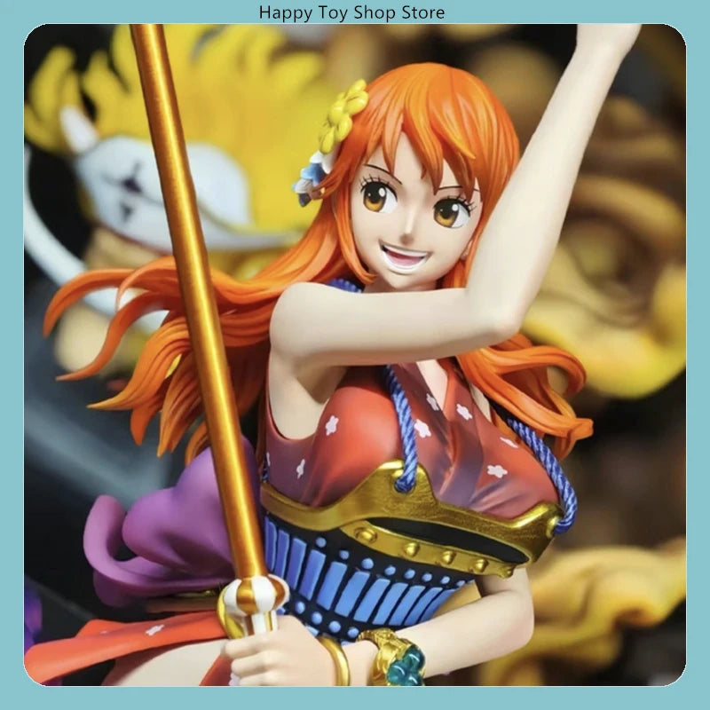 30cm One Piece Nami Onigashima Samurai Standing Pose Anime Figure Model Statue