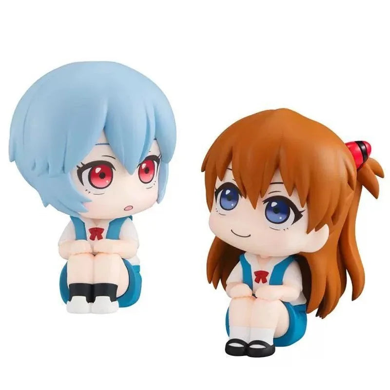 9cm Evangelion Rei Anime Figure Ayanami Rei Asuka Action Figure Q Version Cute Toys Model Collectible Car Desktop Ornament Gift