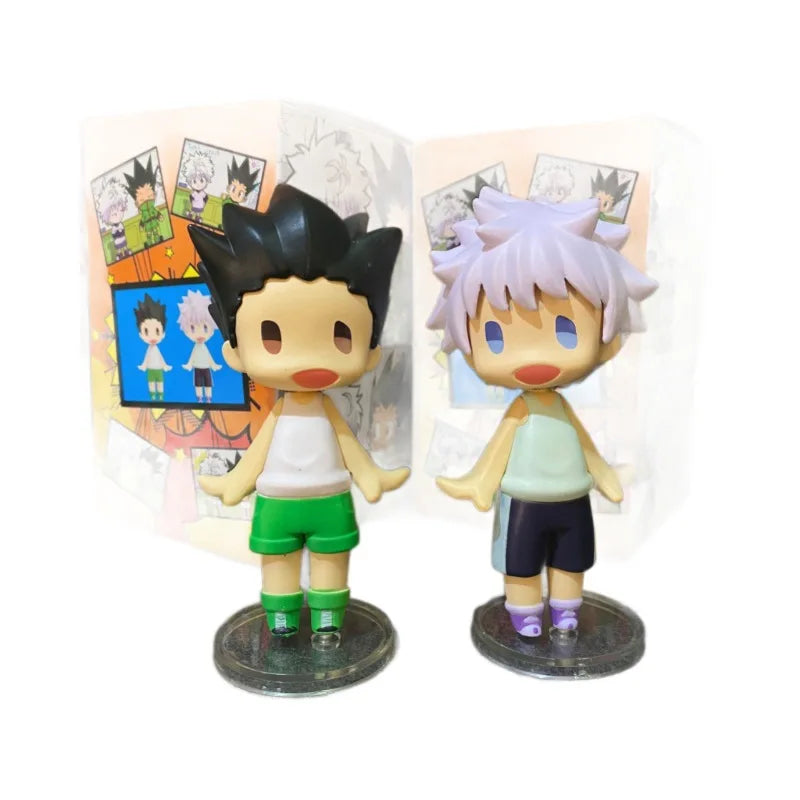 10CM Anime Hunter × Hunter Gon Freecss Figure Killua Zoldyck Standing Model Toy Doll Aciton Figure PVC Desktop Ornament Gift