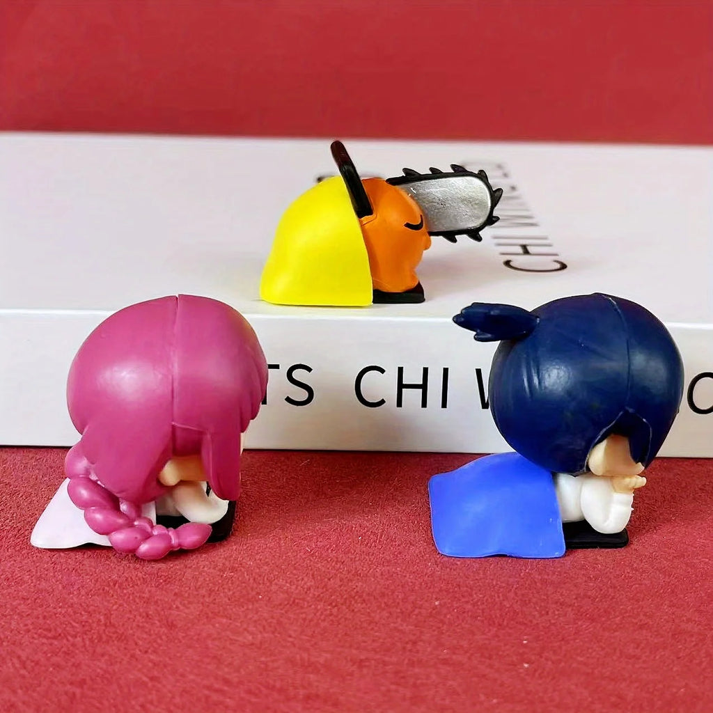 Mini Chainsaw Man Figurines Makima Pochita Aki Miniatures Cute Anime Figure Japanese Cartoon Ornaments Delicate Gift Home Decor