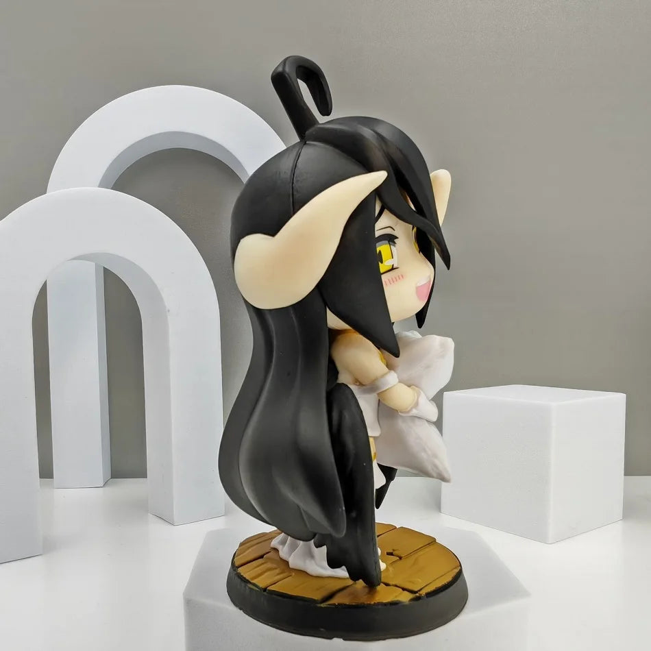 12cm Anime Overlord Pillow Albedo Q Version Figurine Model Doll Pvc Collection Desktop Decoration Fashion Birthday Toy Gift