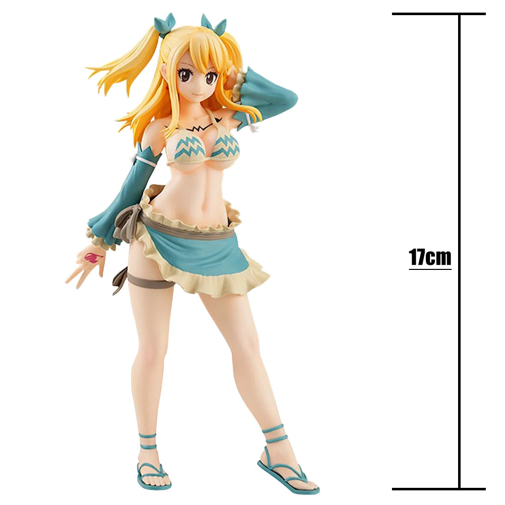 Anime Figure Lucy Heartfilia maid action figures Lucy Heartfilia Aquarius Form figurine Erza·Scarlet PVC Model statue gifts 18cm