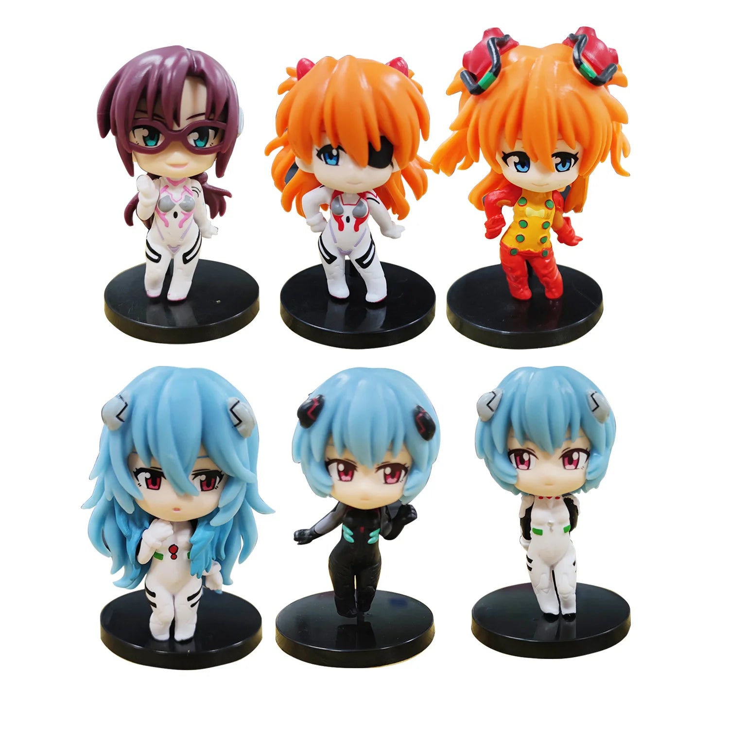 Bandai 1Pcs Random Style 10CM 2025 Anime EVA Asuka Ayanami Rei Q version Kawaii Figure PVC Model Toys Doll Gift