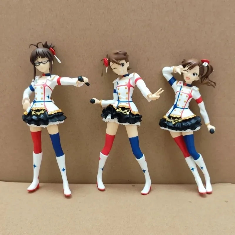 Idolmasterse Futami Ami Amami Haruka Futami Mami Akizuki Ritsuko Action Figures Model Toy Collectible Desktop Ornaments