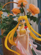 New 37cm Anime Sailor Moon Figure Tsukino Usagi Sailor Universe Scene Model Dolls Wedding Dress Gk Action Figurines Toys Gifts