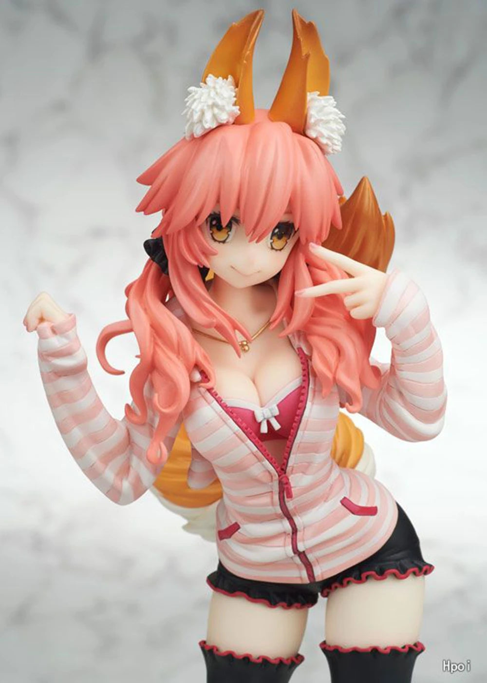25CM Anime Fate/Extra CCC Tamamo no Mae Figure 1/7 Caster Plain Clothes ver Stand Model Toy Doll Action Figure Collection Gifts