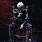 In Stock 19CM Ghoul Anime Figure Kaneki Ken Figurine Sitting Posture 2 Heads Arms PVC Statue Decor Collection Model Gift Toys