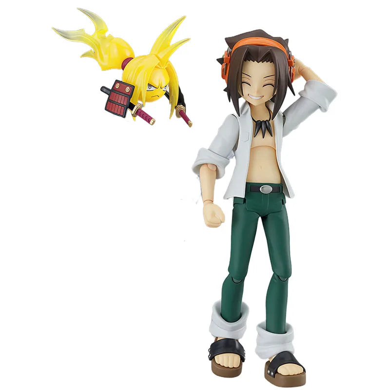 GSC Original Figma Shaman King Yoh Asakura 140mm Anime Action Figures Toys for Boys Christmas Gift Collectible Model Ornaments
