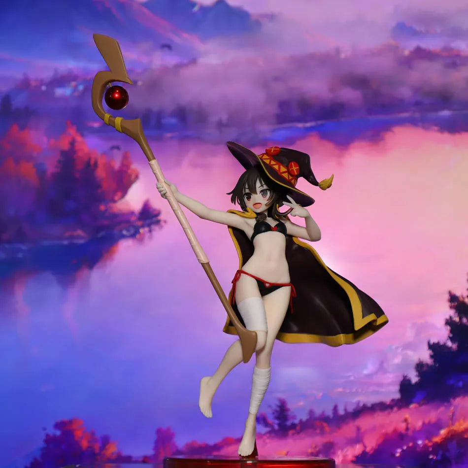 In Stock Anime God's Blessing on This Wonderful World 18cm Megumin Action Figure Cute Figurine Decor Statue Dolls