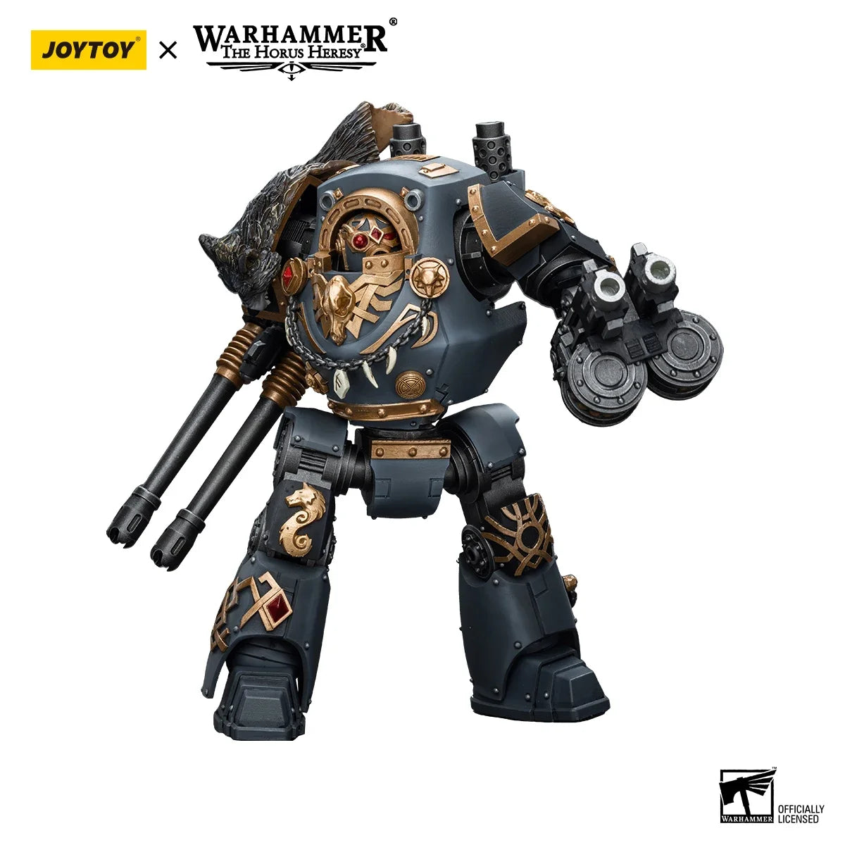 JOYTOY Warhammer 40k 1/18 Action Figures Mecha Anime 24cm Space Wolves Contemptor Dreadnought with Gravis Bolt Cannon