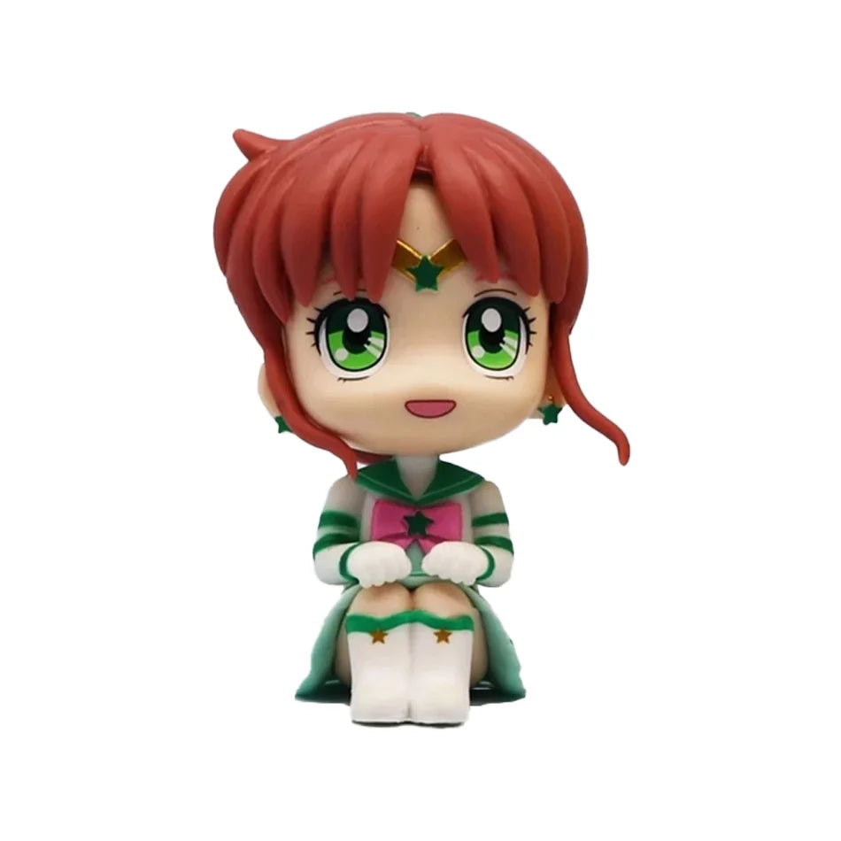 6 PCS/Set Pretty Guardian Sailor Moon 7cm Anime Figure Tsukino Usagi Chibiusa Hino Rei Kino Makoto Figurine Kids Toy