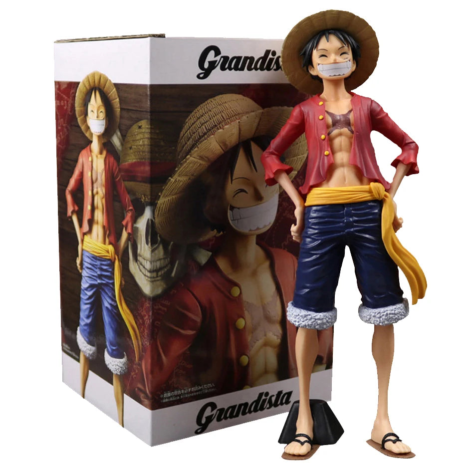 28cm One Piece Anime Figure Confident Smiley Luffy Three Form Face Changing Action Figurine Doll PVC Model Toys Collection Gifts