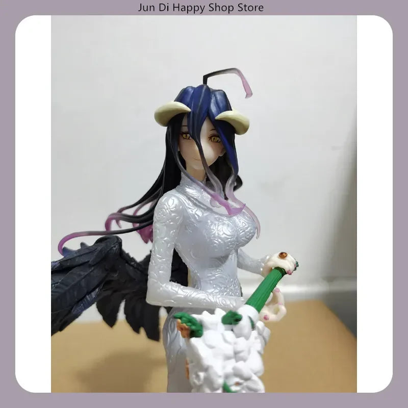 Overlord Albedo Anime Girl Figure 25cm Large Statue Wedding Dress Theme Desktop Decoration Ideal Collectible for Boys Gift