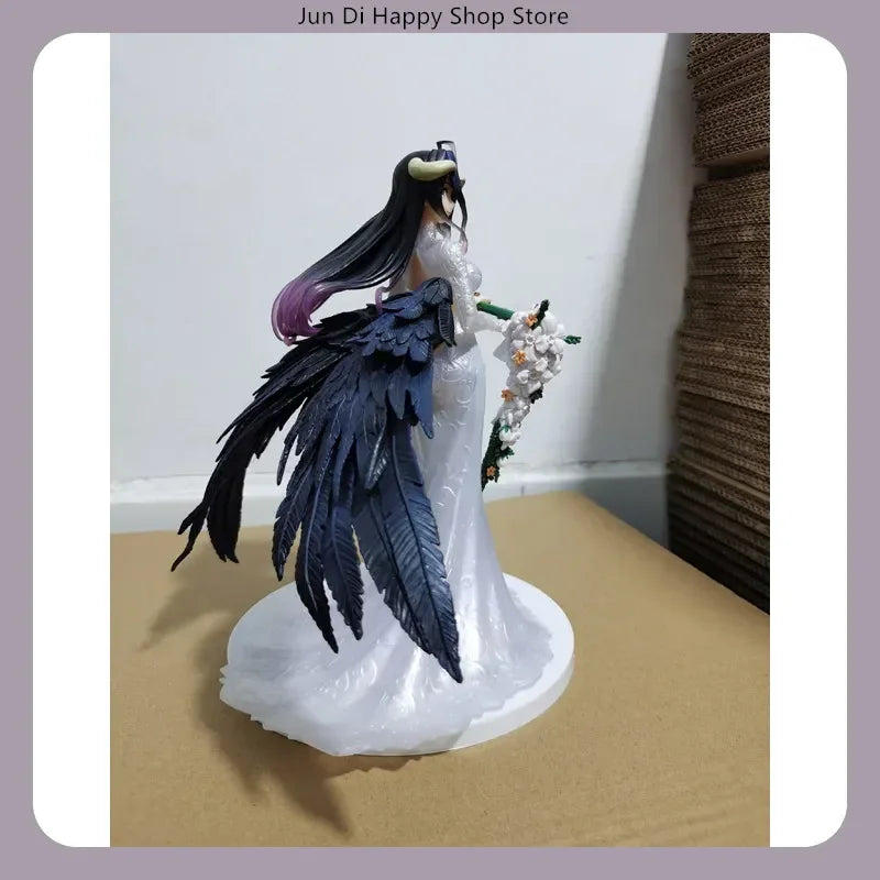 Overlord Albedo Anime Girl Figure 25cm Large Statue Wedding Dress Theme Desktop Decoration Ideal Collectible for Boys Gift