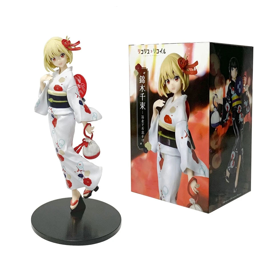 20cm Lycoris Recoil Anime Figure Bathrobe Nishikigi Chisato Action Figure Kawaii Inoue Takina Figurine PVC Collection Model Toys