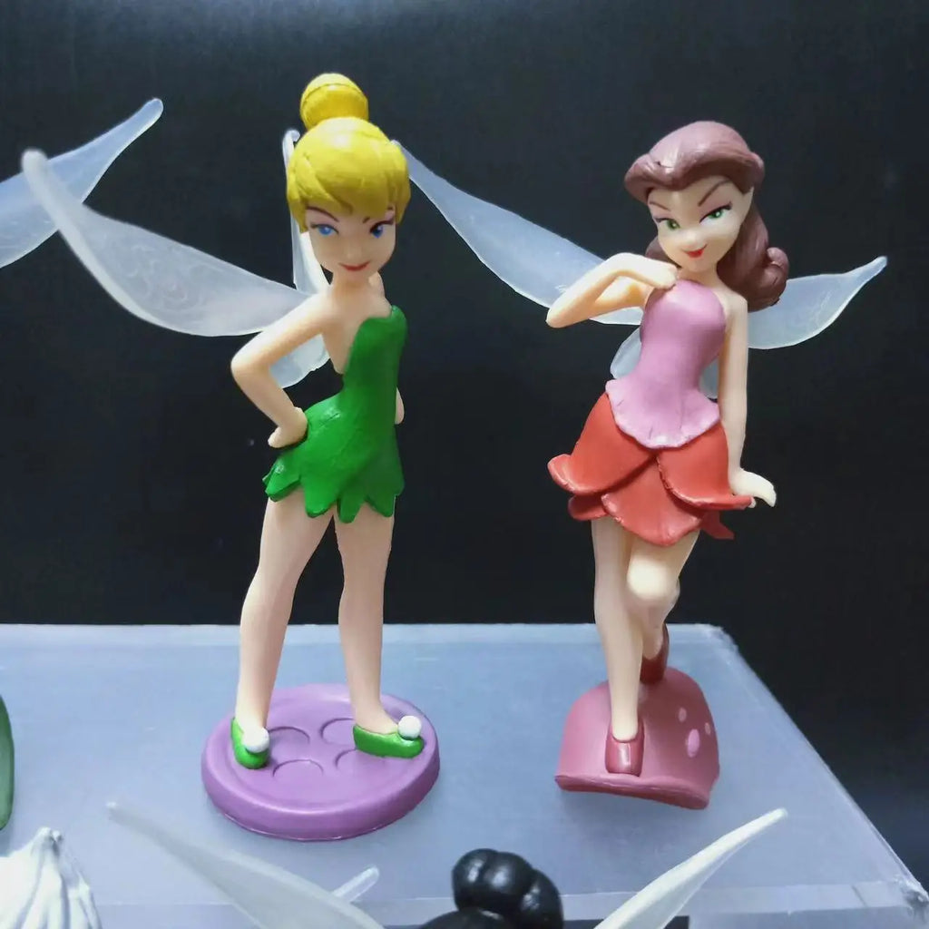7pcs/Set Princess Tinkerbells Mini Fairy Figure Toys Children Animation Cartoon Toys Girls Dolls Baby Toy Decorations Figure