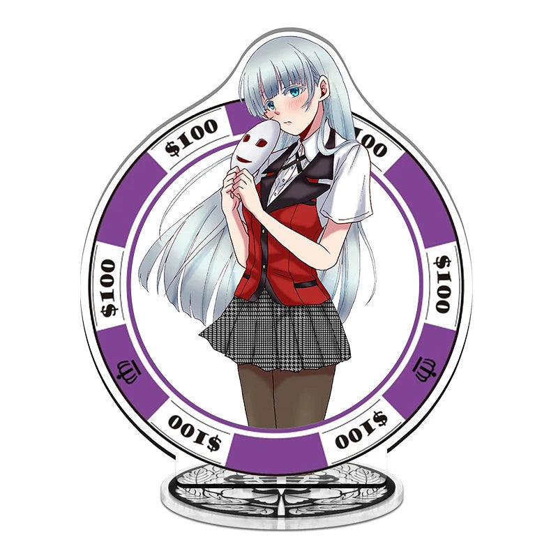Anime Kakegurui Acrylic Mini Cute Stand figure Mary Saotome/Yumeko Jabami Stand Plate Cosplay Prop Decor Cartoons Gifts