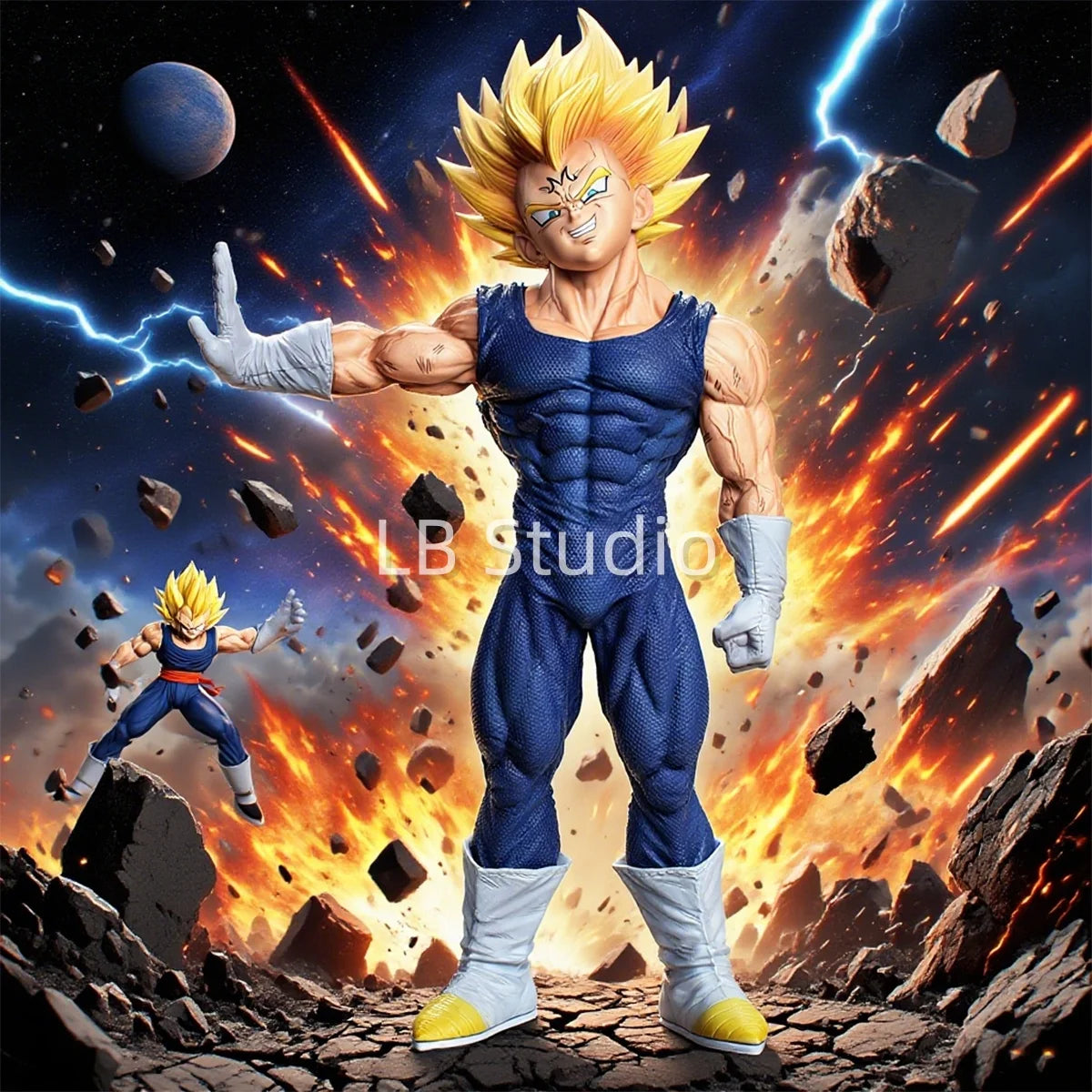 26cm/10.243in Anime Dragon Ball Z Vegeta Figure Majin Vegeta Action Figure Collection Model Toy Gift