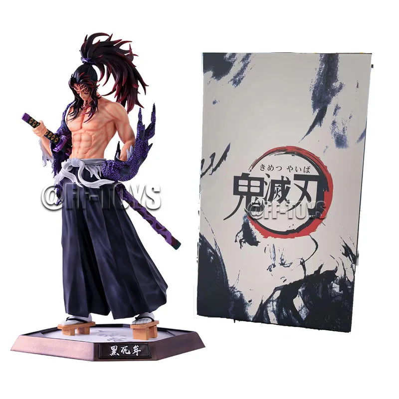 32CM Anime Demon Slayer Kimetsu No Yaiba Figure Kokushibo PVC Action Figures GK Statue Model Doll Toys for Children Gifts