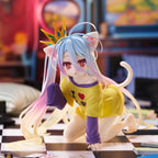 NO GAME NO LIFE 13cm White Action Figure Cat Ear T-shirt Ver. Figurine Collection Model Toy Kawaii Doll Desktop Decoration Gift