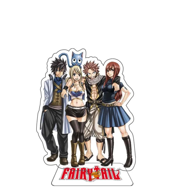 15cm FAIRY TAIL 100 YEARS QUEST Etherious Figure Acrylic Stand Lucy Heartfilia Statue Erza Scarlet Desk Ornament Toys Collection