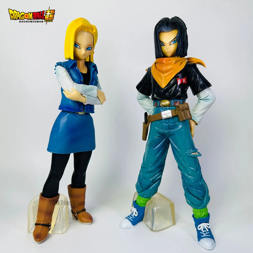 25CM Dragon Ball Z Android 17 18 Anime Figure Android 18 PVC Action Figures Collection Model Toys for Children Christmas Gifts