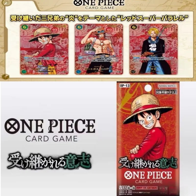 Bandai One Piece Anime TCG Collection Card Booster Box - the Will to Inherit Op13 Prb02 - Anime Themed Toy Gift for Birthday