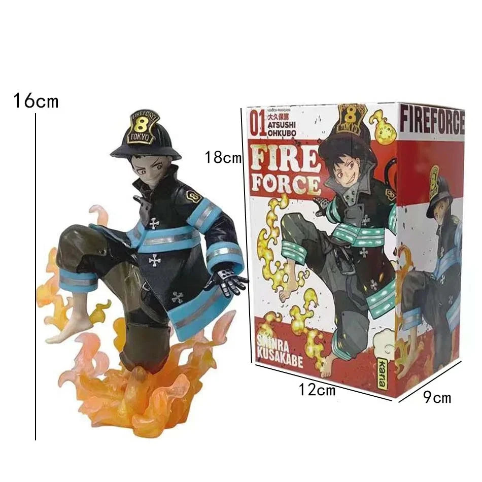 16CM Shinra Kusakabe Figure Anime Fire Force Special Effect Blood Desktop Doll Golf Model Toy Gift Collection Ornaments PVC