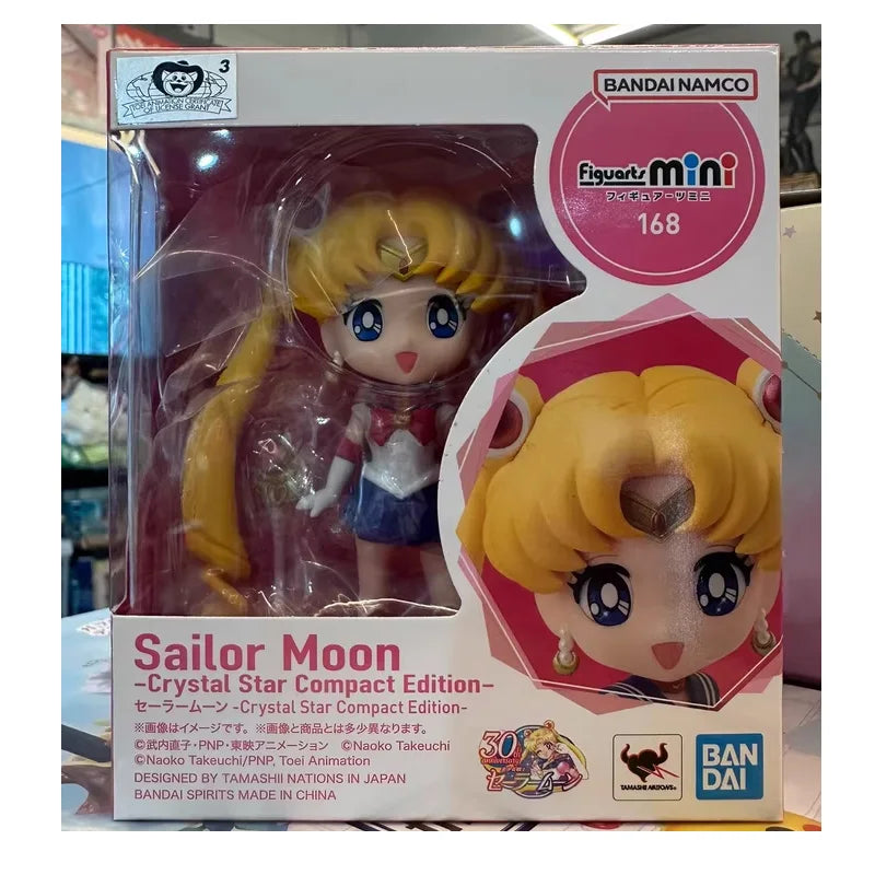 Bandai Genuine Figuarts Mini Sailor Moon Black Lady 30th Anniversary Anime Action Figure Collectible Model Toys Gift Children