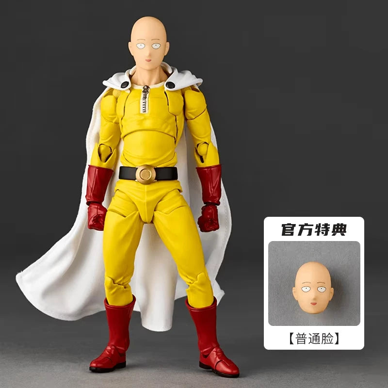 Kaiyodo One Punch Man Saitama Action Figures Amazing Yamaguchi Revoltech Saitama Collection Room Decora Desk Toys Halloween Gift