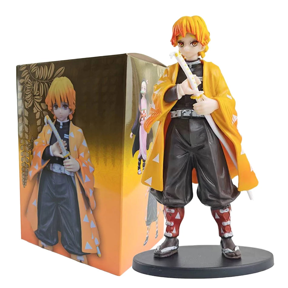 Demon Slayer Anime Action Figure - Kamado Tanjirou with Agatsuma Zenitsu And Nezuko PVC Model Toys Kimetsu No Yaiba Warriors