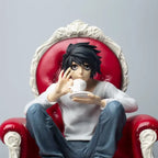 Hot In Stock Full Painted Death Note L. Lawliet Squatting Sofa Figurine Model Death Note Figure Character Anime Toy Random