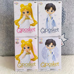 Original Bandai Qposket Sailor Moon Tsukino Usagi Chiba Mamoru Action Figure Wedding Dress Ver Figurine Pvc Statue Doll Toys