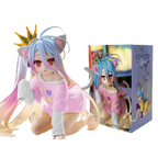 NO GAME NO LIFE 13cm White Action Figure Cat Ear T-shirt Ver. Figurine Collection Model Toy Kawaii Doll Desktop Decoration Gift