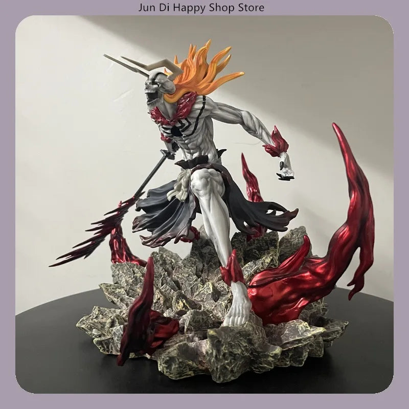 Bleach Ichigo Hollowfied Horn & Final Getsuga Tensho 23cm Anime Action Figure Statue Desktop Decoration Gift