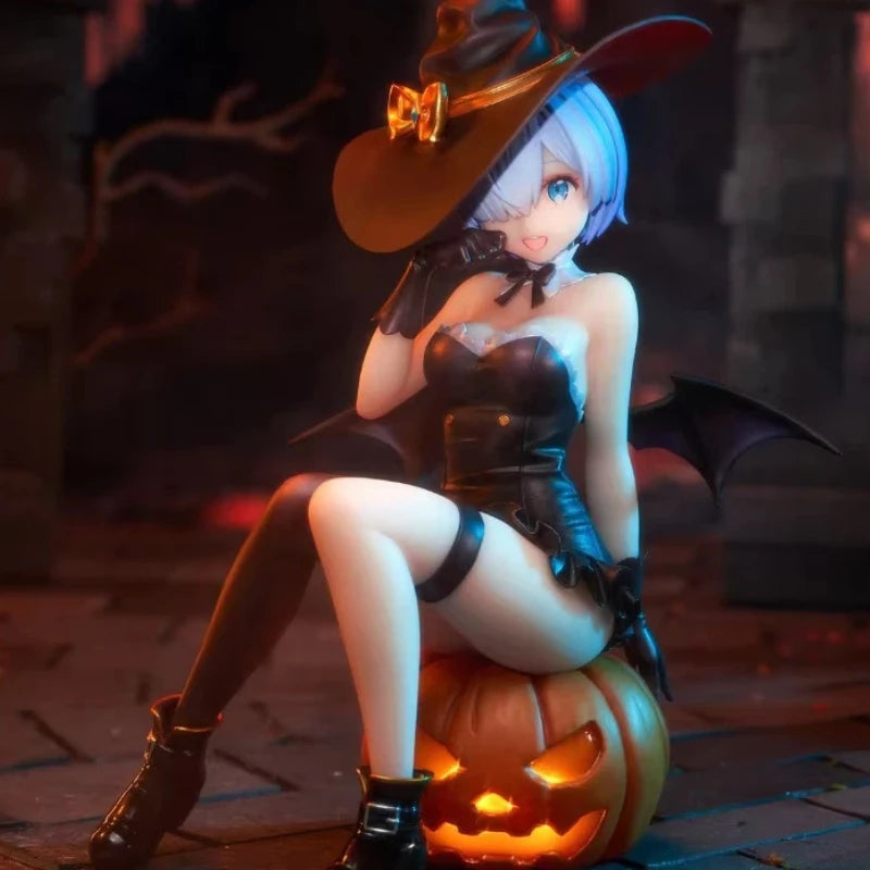 Re:Zero Rem Halloween Magic Night Enchantress 18cm Anime Action Figure Collectible Toy Statue for Desktop Decoration