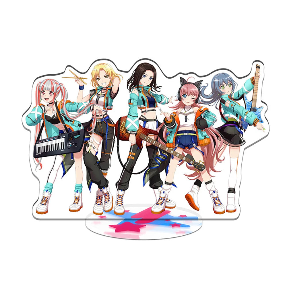 Charm Anime Fan Gift HD Character Acrylic Stand BanG Dream Game Poppin'Party Hanazono Tae Kokoro Tsurumaki Yukina Minato Roselia