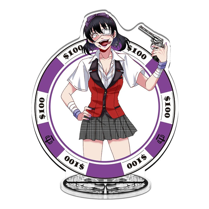 Anime Kakegurui Acrylic Mini Cute Stand figure Mary Saotome/Yumeko Jabami Stand Plate Cosplay Prop Decor Cartoons Gifts