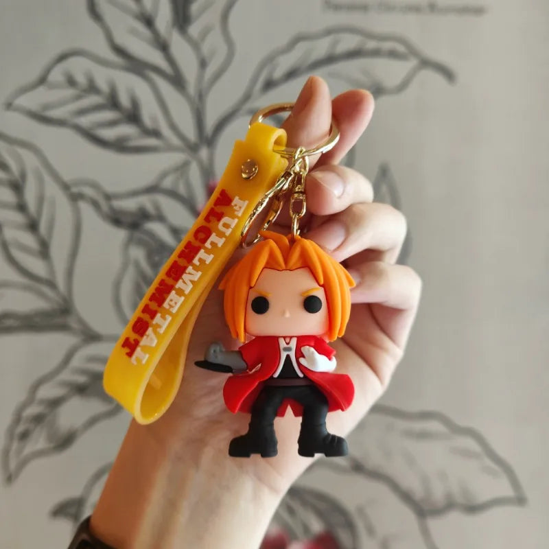 Fullmetal Alchemist Figures Key Chains Anime Edward Elric Keychain Pendant Backpack Jewelry Alphonse Elric Bags Key Accessories